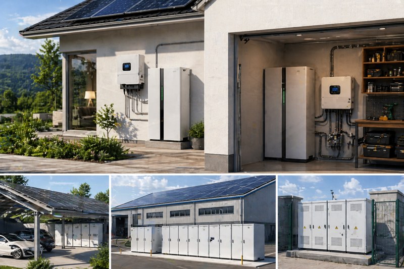 Commercial hybrid solar inverter system with LFP battery storage