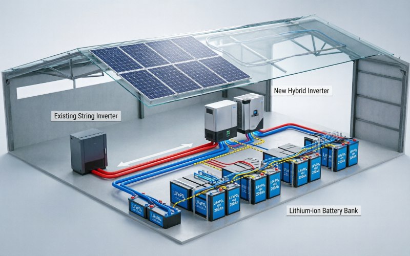 Hybrid inverter undergoing high-temperature aging test